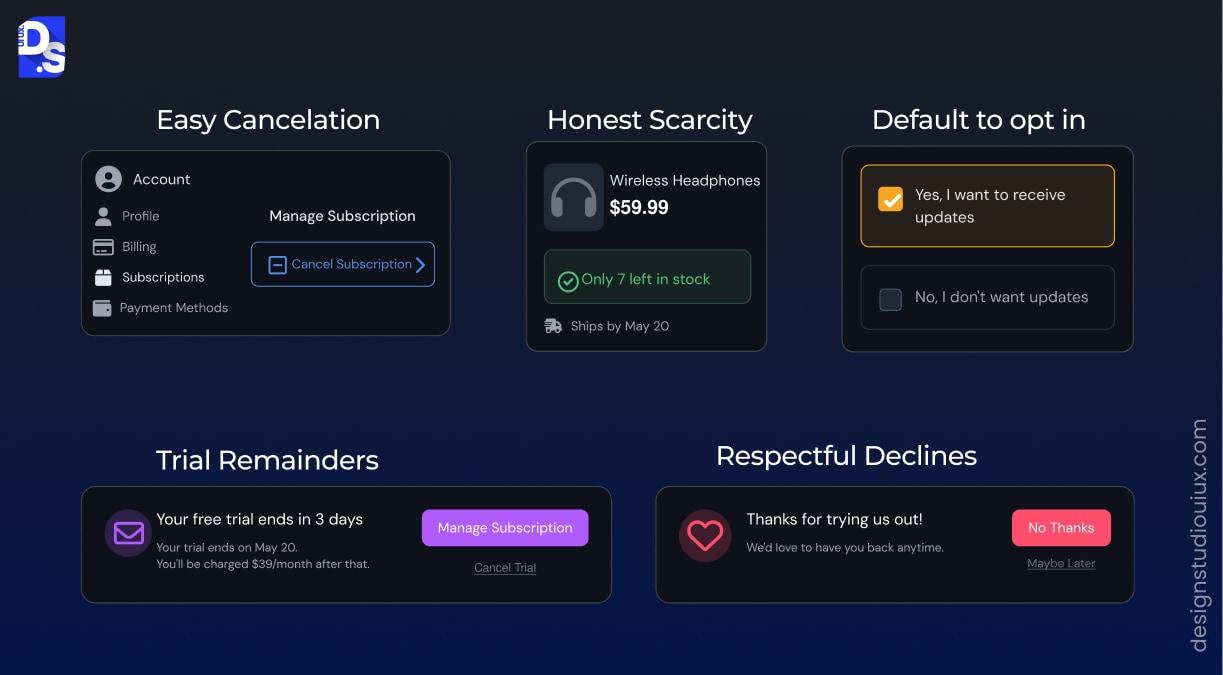 What UX Patterns Replace Dark Patterns Without Hurting Conversion?