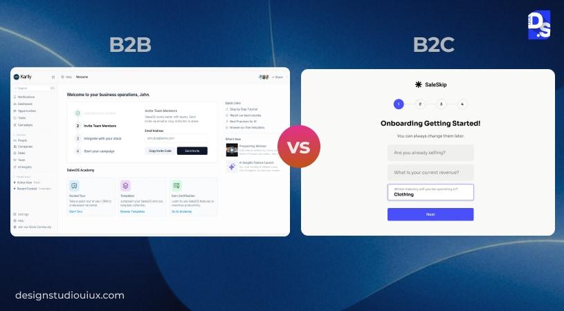 B2B Vs B2C UX Design: Onboarding Flow