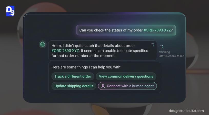 Feedback & Error Recovery- Sixth Principle of Chatbot UI UX 